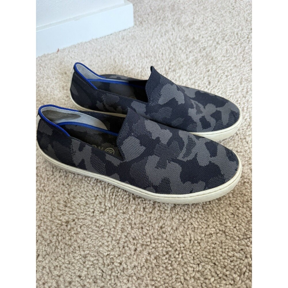 Rothy's Slip On Sneakers Women's 10.5 Gray Black Camo Print Comfort Shoes